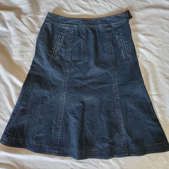 Garnet Hill Dresses & Skirts - Garnet Hill Denim Skirt Womens 6 Blue A Line Casual Midi Skirt